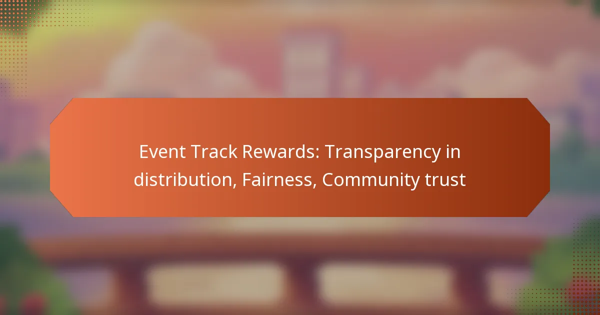 Event Track Rewards: Transparency in distribution, Fairness, Community trust
