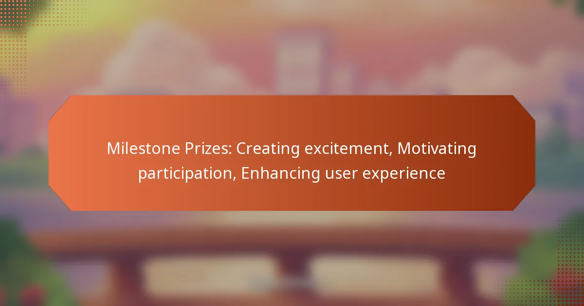 Milestone Prizes: Creating excitement, Motivating participation, Enhancing user experience