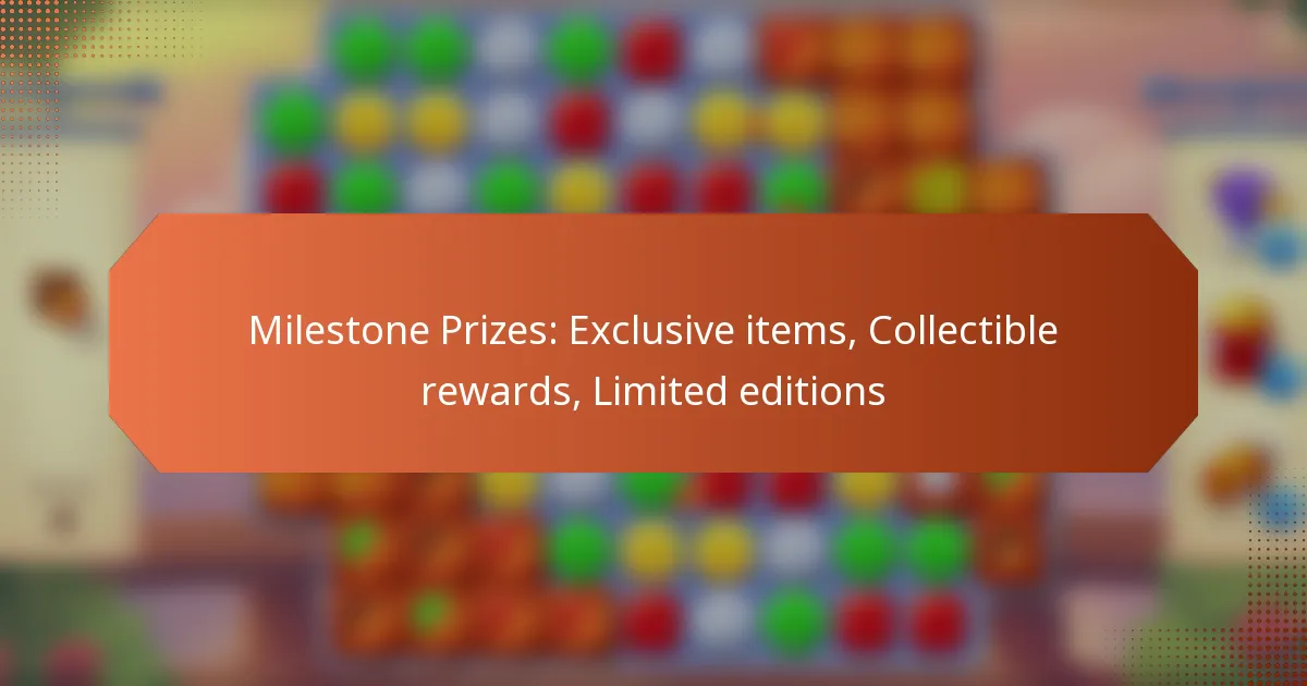 Milestone Prizes: Exclusive items, Collectible rewards, Limited editions