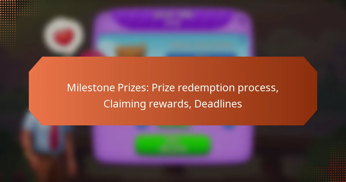 Milestone Prizes: Prize redemption process, Claiming rewards, Deadlines