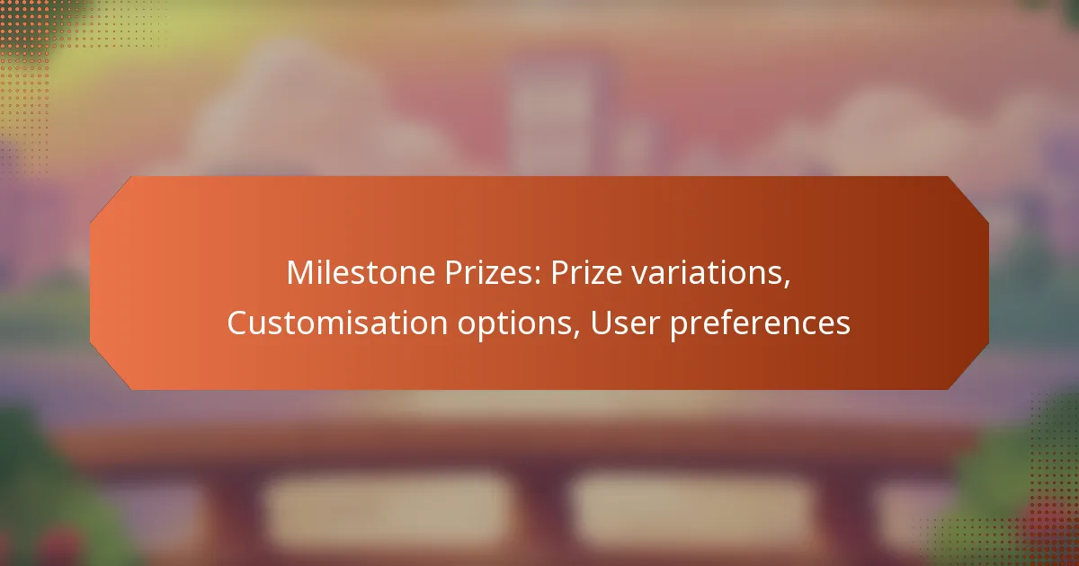 Milestone Prizes: Prize variations, Customisation options, User preferences