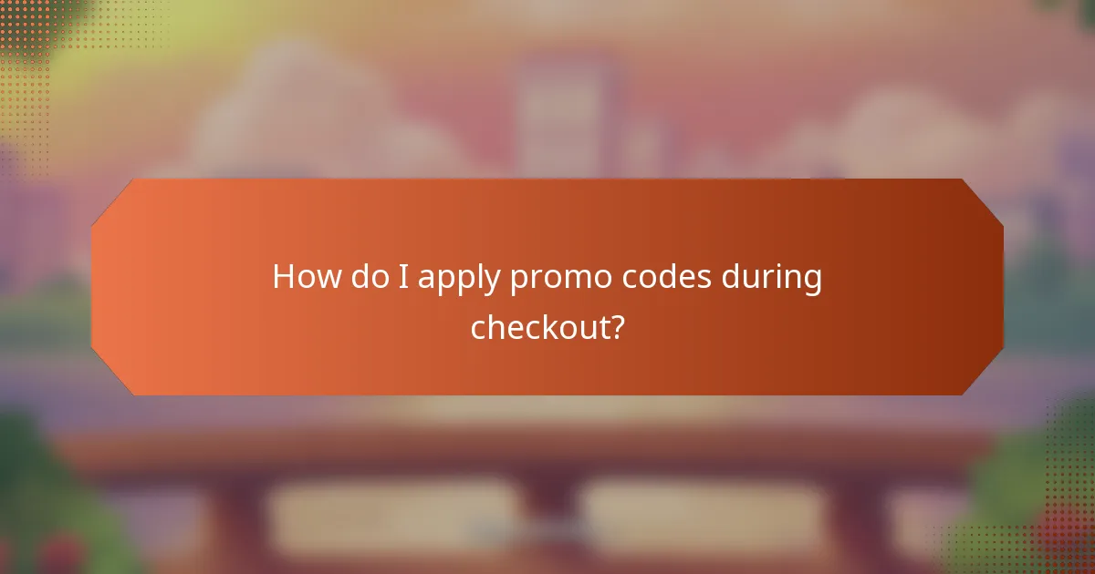 How do I apply promo codes during checkout?