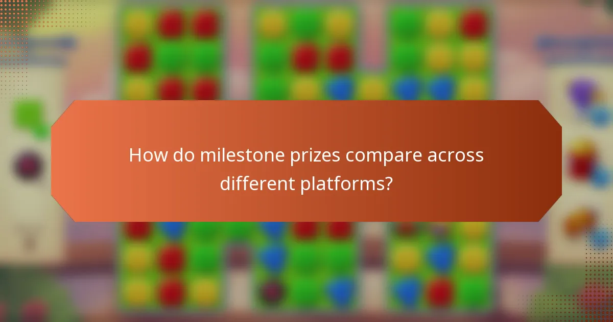 How do milestone prizes compare across different platforms?