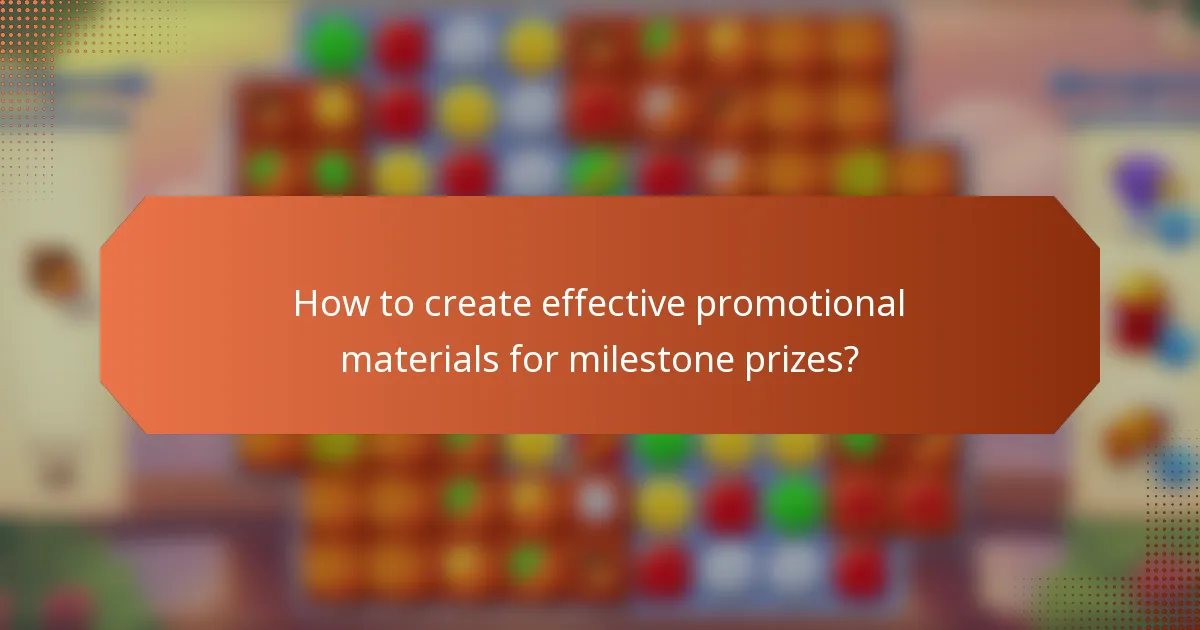 How to create effective promotional materials for milestone prizes?