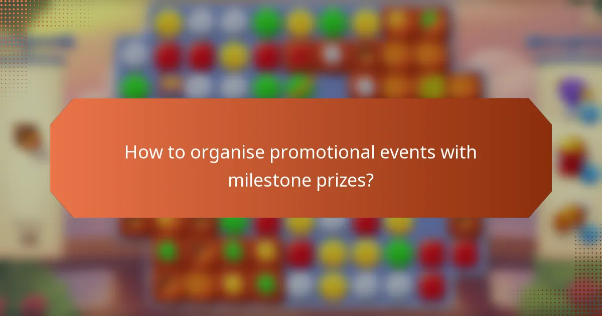 How to organise promotional events with milestone prizes?