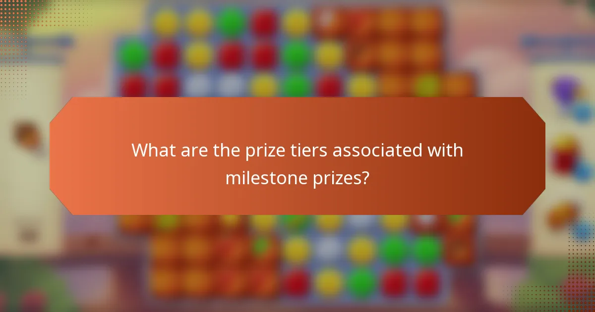 What are the prize tiers associated with milestone prizes?