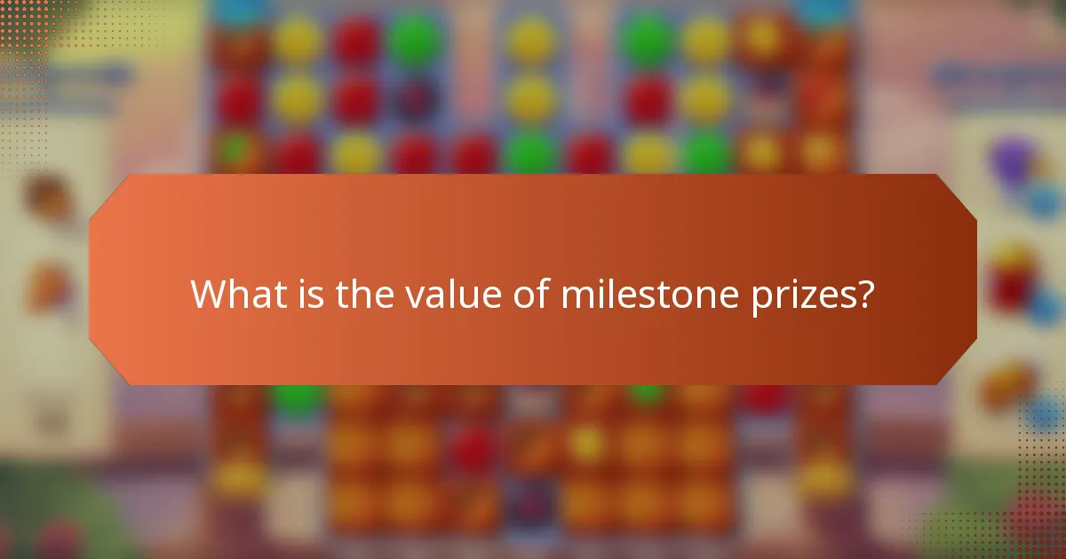 What is the value of milestone prizes?