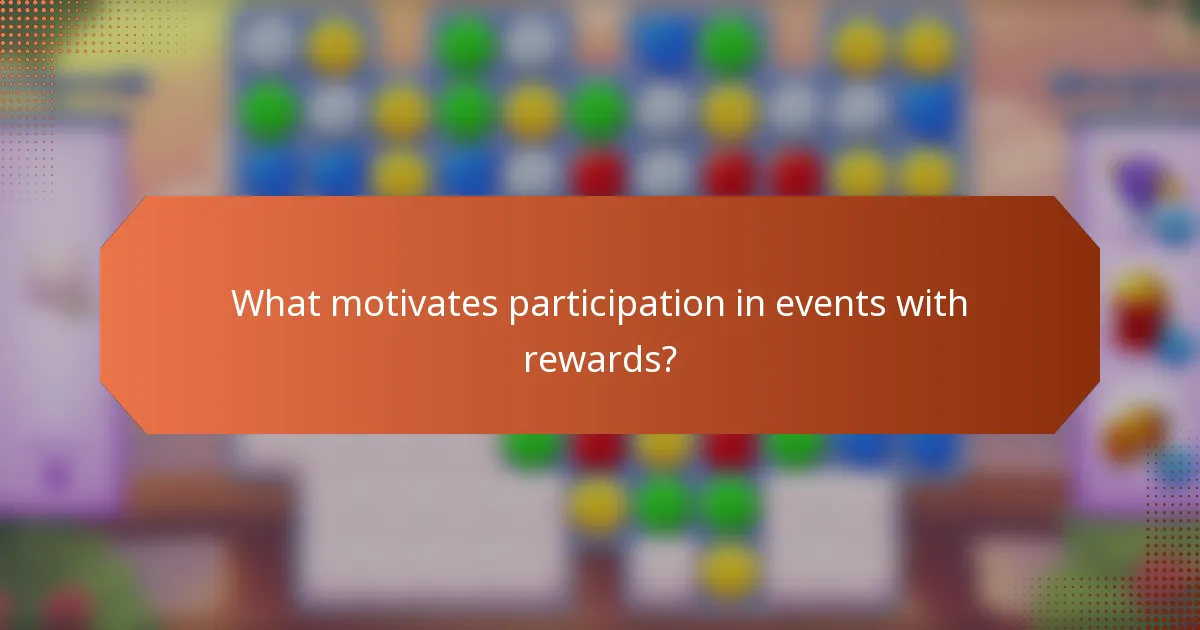 What motivates participation in events with rewards?