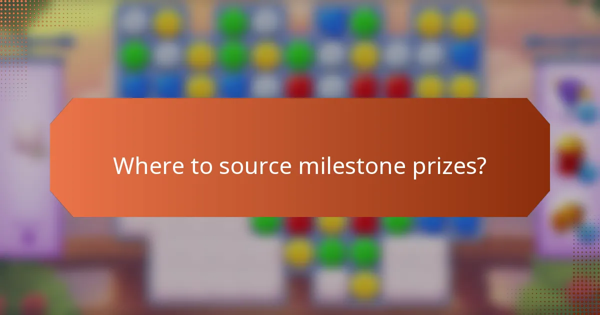 Where to source milestone prizes?
